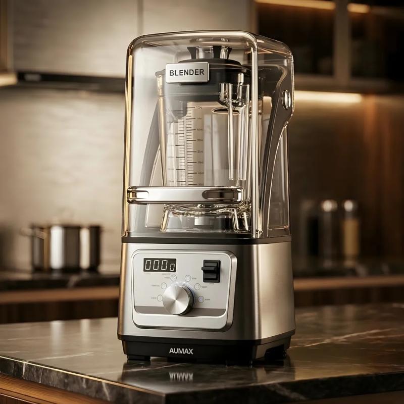 Licuadora Profesional AUMAX TITANIO Silver HS-606E 1600 WATTS