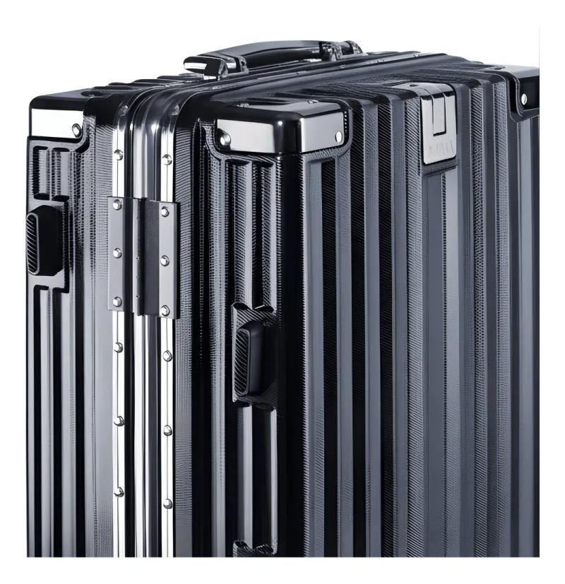 Valija Aumax Luxor Black Gunmetal Grande Marco De Aluminio Tsa
