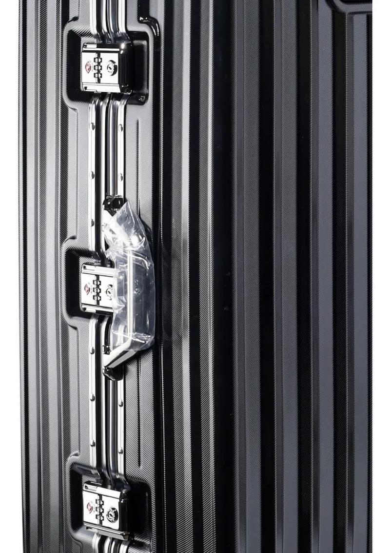 Valija Aumax Luxor Black Gunmetal Grande Marco De Aluminio Tsa