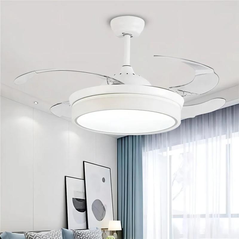 Ventilador De Techo Embassy Aspas Retractiles 70w Luz Led