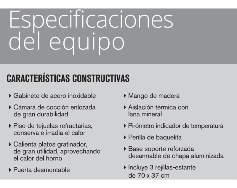 Horno Pizzero 6 Moldes El Gauchito 067 Sol Real Gas NATURAL