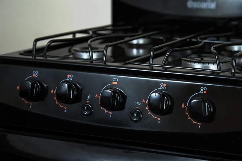 Cocina Escorial Palace Cristal 50 cm Gas Natural NEGRA Luz Encendido