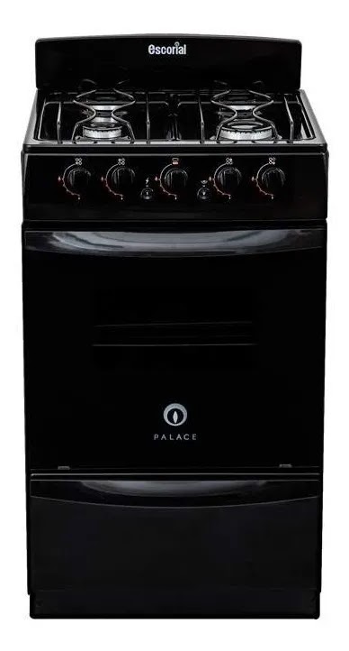 Cocina Escorial Palace Cristal 50 cm Gas Natural NEGRA Luz Encendido