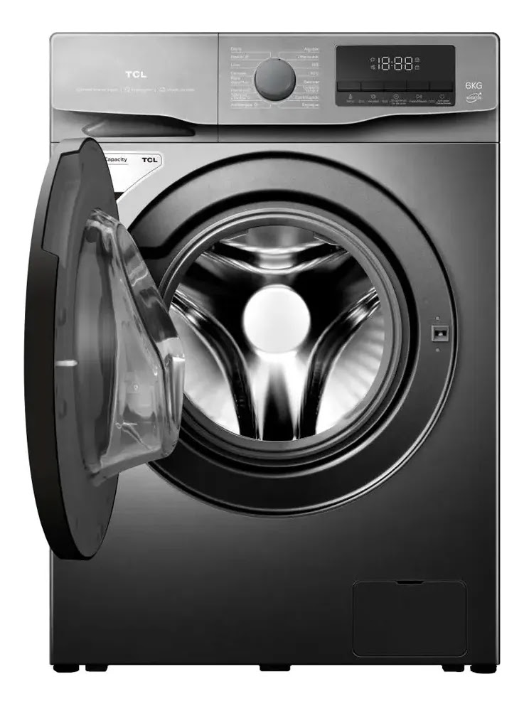 Lavarropas Automático Tcl 6kg 1200rpm Inverter Gris P606fl