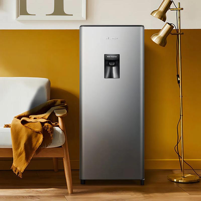 Heladera Single Door Hisense 177l Con Dispenser De Agua Silver