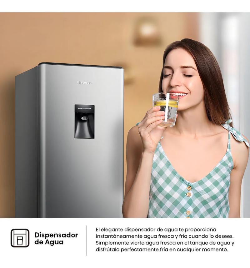Heladera Single Door Hisense 177l Con Dispenser De Agua Silver