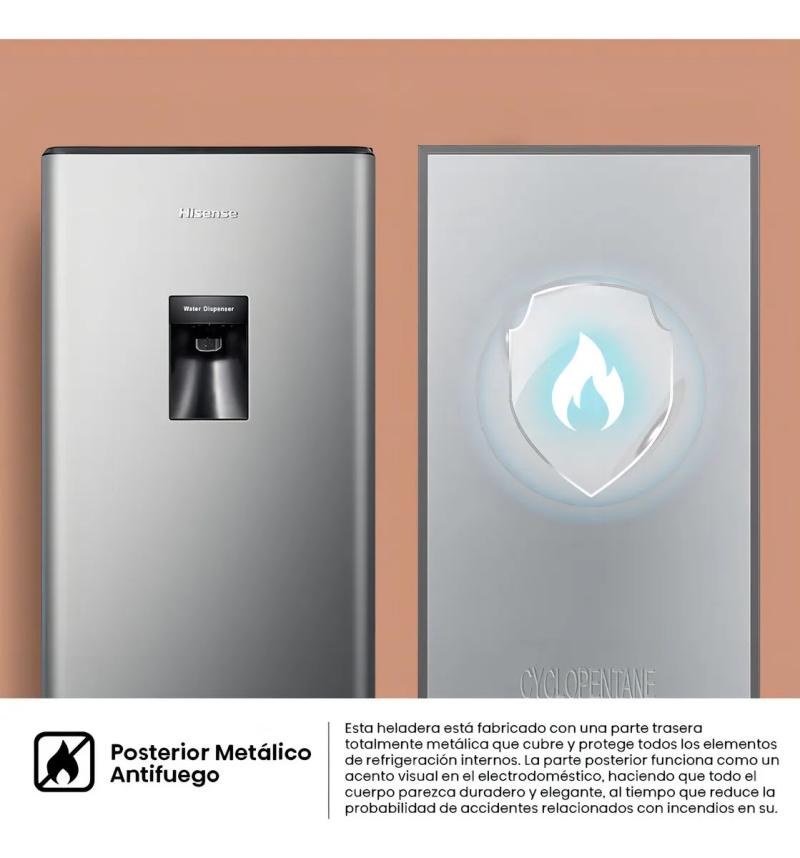 Heladera Single Door Hisense 177l Con Dispenser De Agua Silver