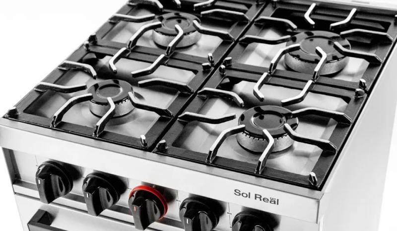 Cocina Industrial Sol Real 535 4 Hornallas Rejas Fundicion