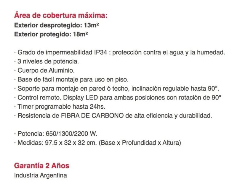 Calefactor Exterior Liliana 3 En 1 Ccp2203 Carbono 2200w