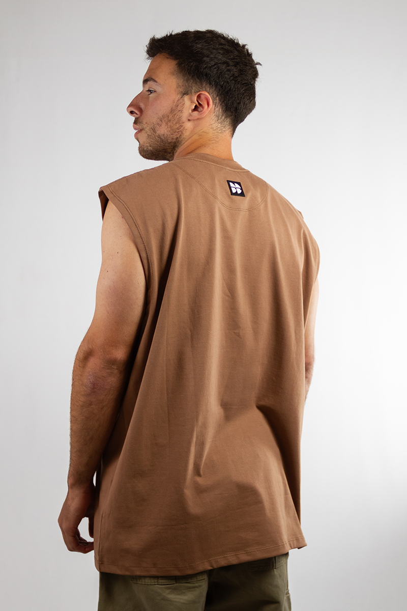 Musculosa Ocn Hombre  Mullet Oversize Camel