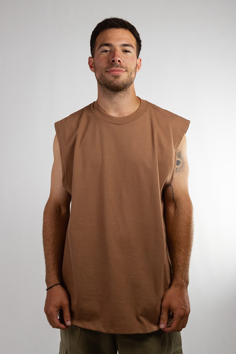 Musculosa Ocn Hombre  Mullet Oversize Camel