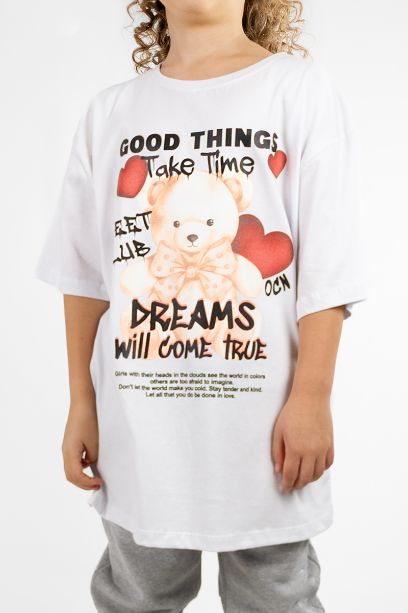 Remera Ocn Kids Over Tee 602M4 Blanco