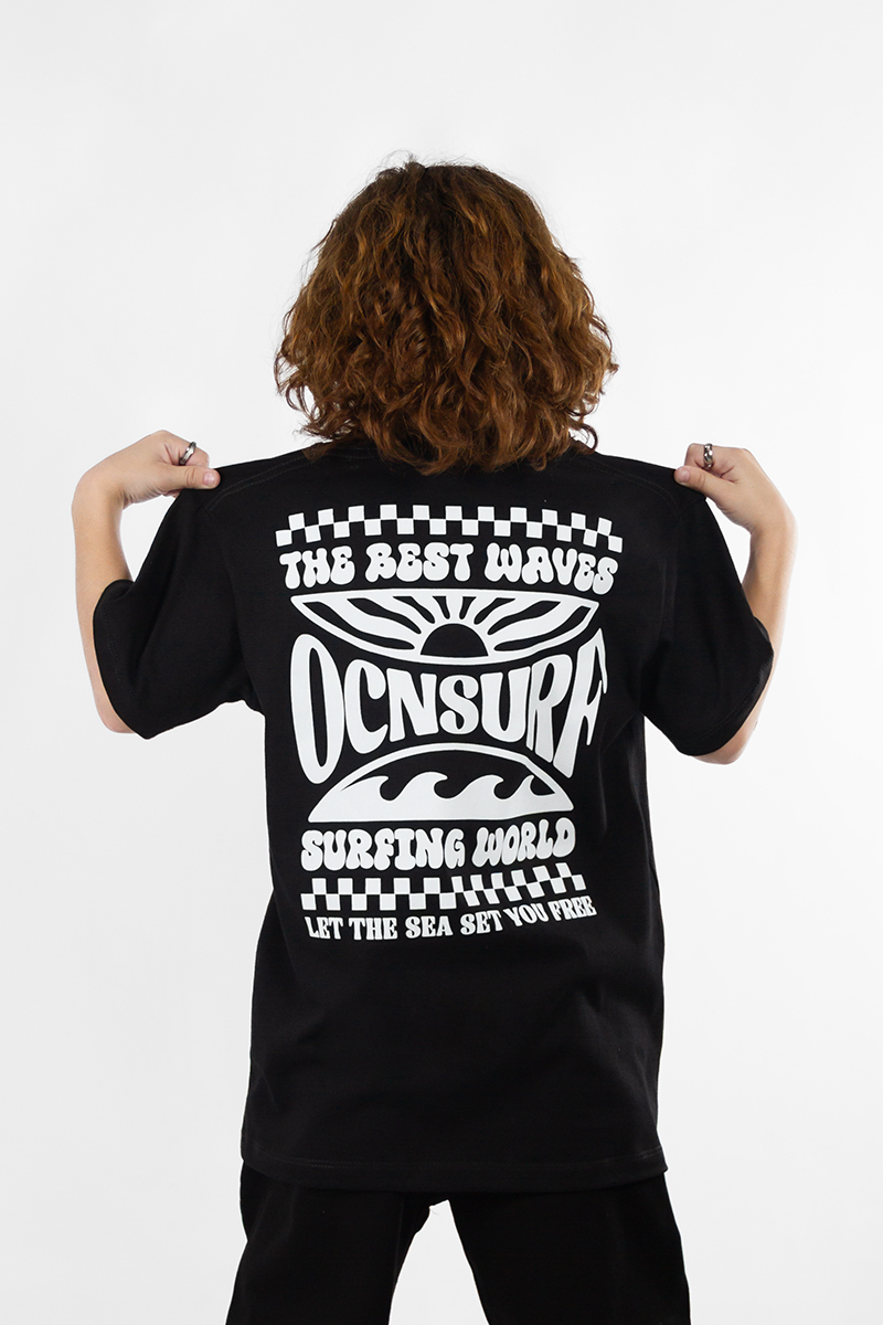 Remera Ocn Kids Original Regular Negro 701RS