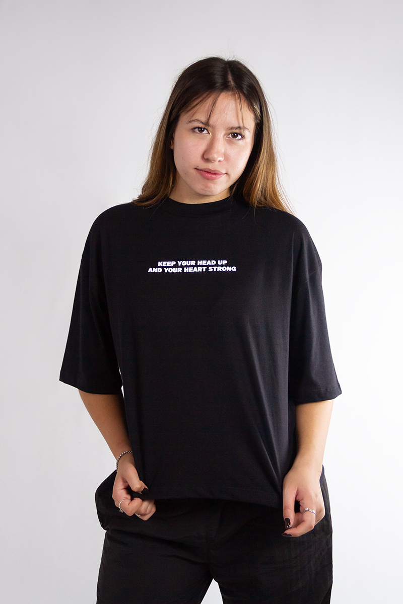 Remera Ocn Mujer Boxy Tee Speech Negro L7
