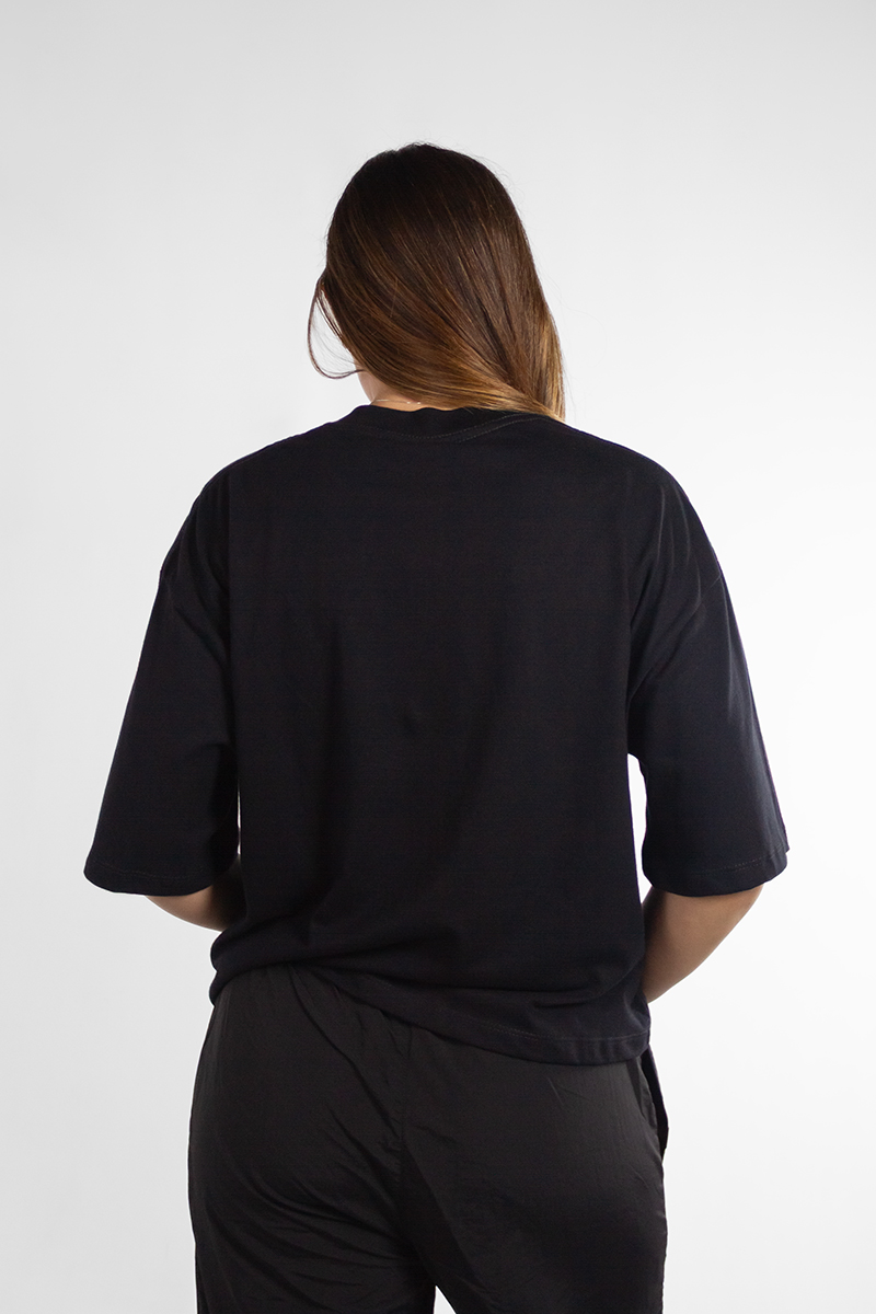Remera Ocn Mujer Boxy Tee Speech Negro L7