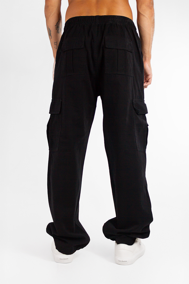Pantalon Hombre Ocn Cargo Comb Negro