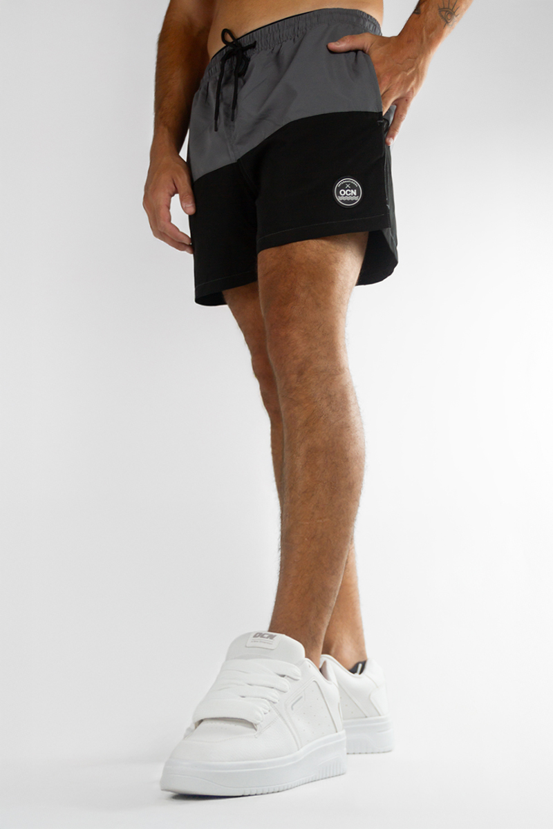 Short De Baño Ocn Hombre Dual Imp Gris