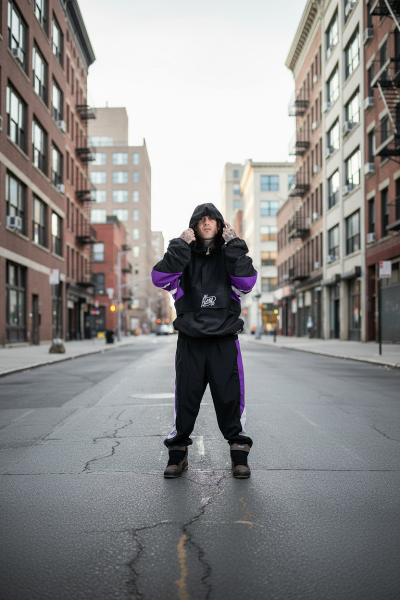 Rompeviento King Of Art  Extinguisher Negro/Violeta