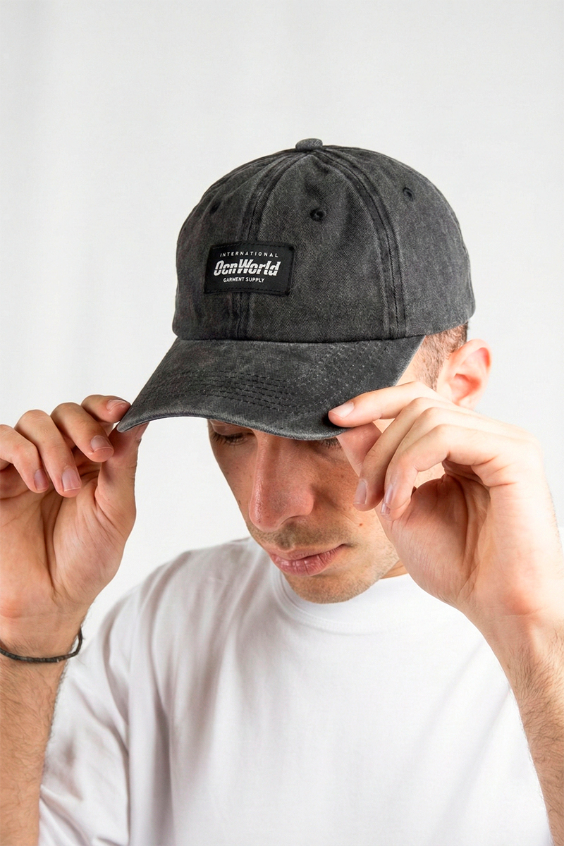 Gorra Ocn Wash Negro Gastado