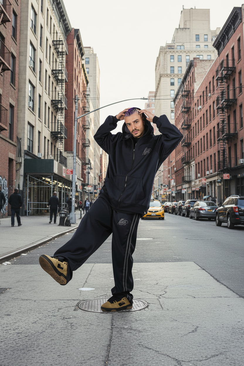 Campera King Of Art Strips Negro/Gris