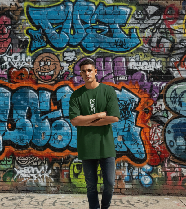 Remera King Of Art Creacked Wash Verde