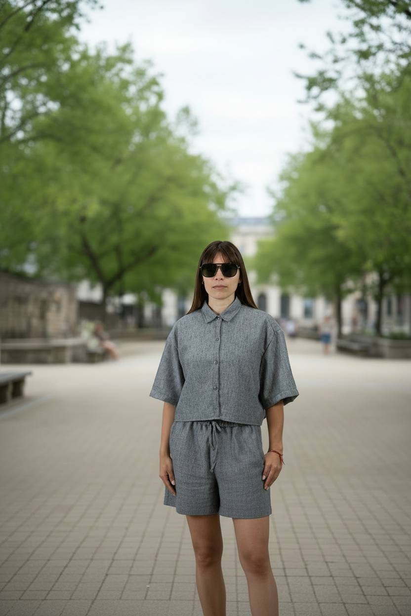 Camisa Ocn Lina Gris