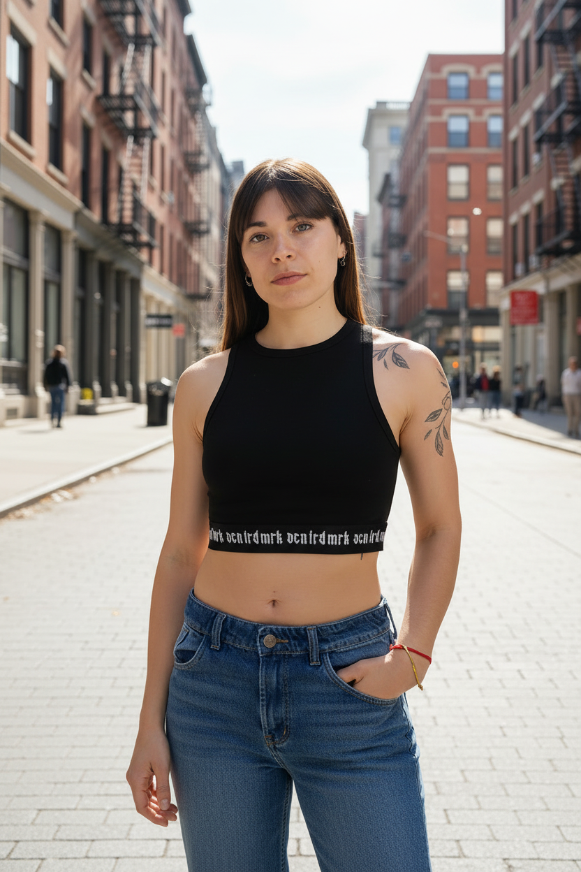 Top Ocn Logo Tape Negro