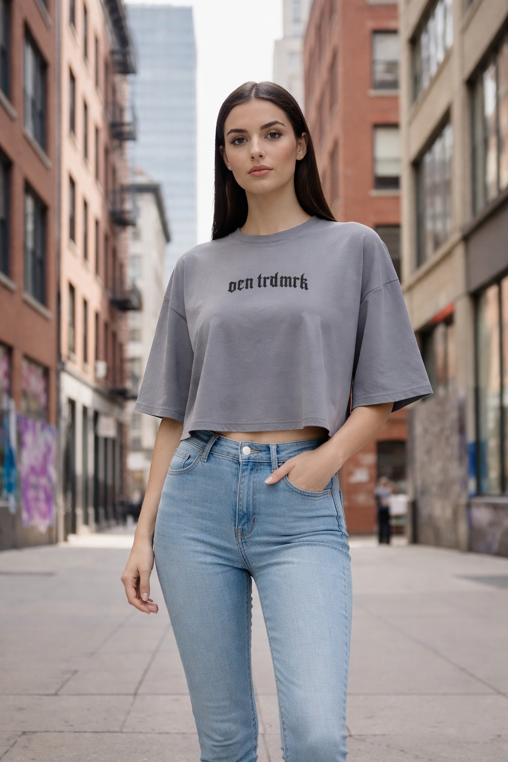 Remera Ocn Bludrred Wash Gris