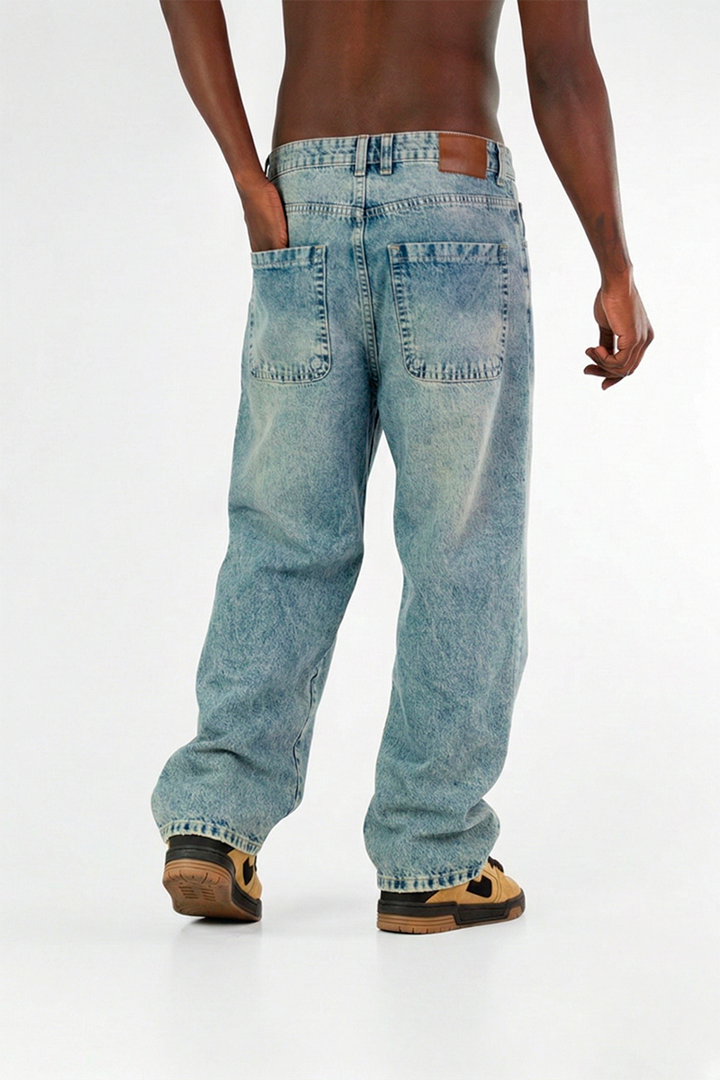 Jean King Of Art Baggy Lasser Blue