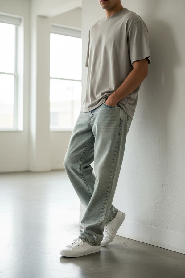 Jean King Of Art Baggy Lasser Blue