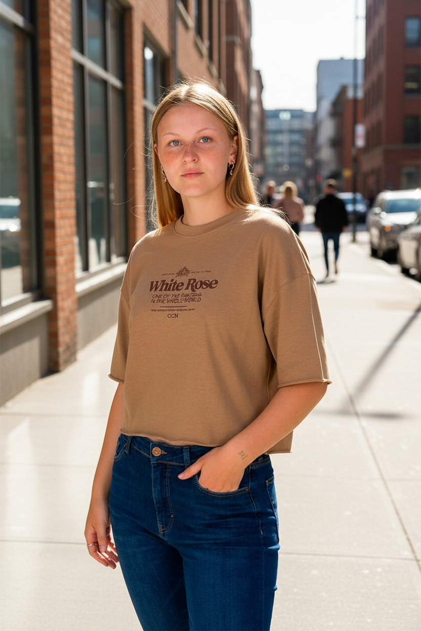 Remera Ocn Mujer Boxy Tee Camel
