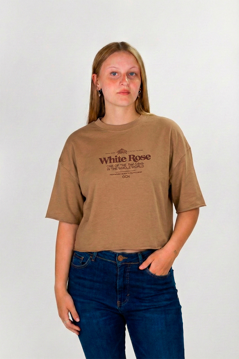 Remera Ocn Mujer Boxy Tee Camel