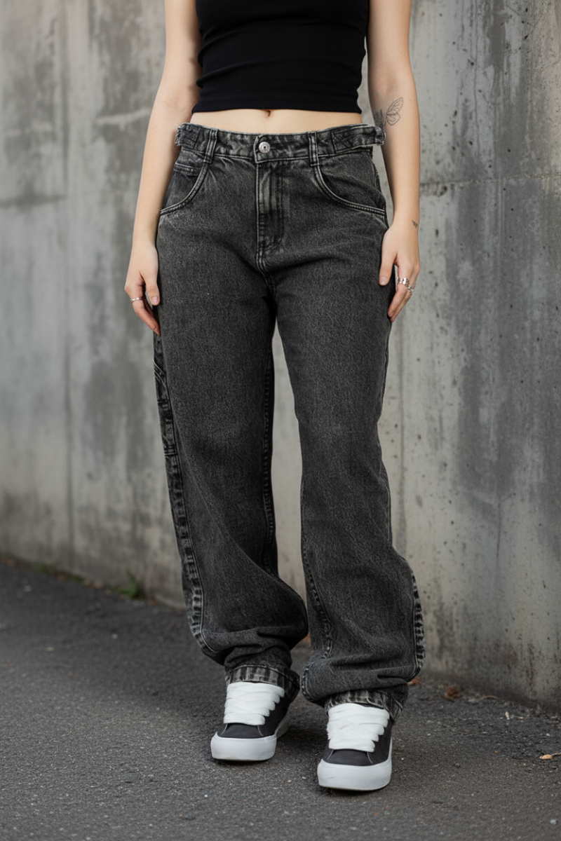 Jean Ocn Mujer Baggy Grey
