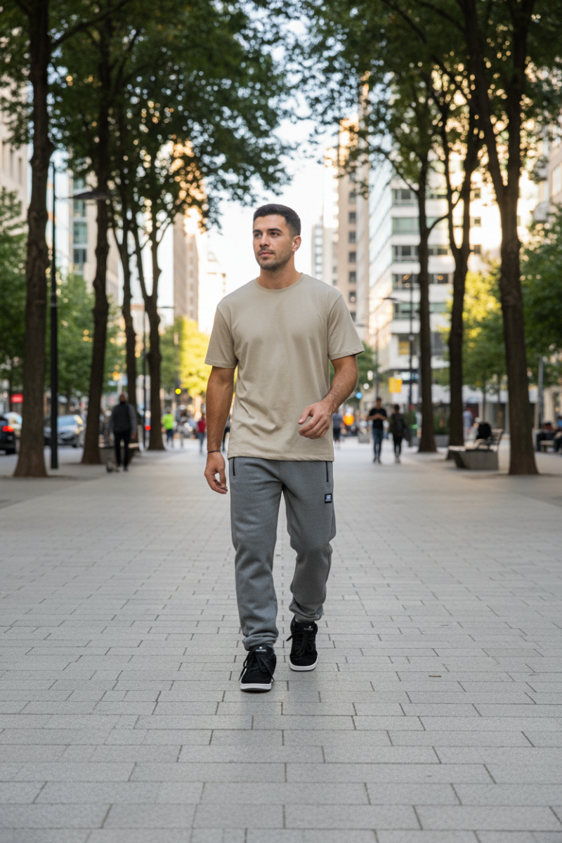 Jogging Ocn Hombre Zipper Gris