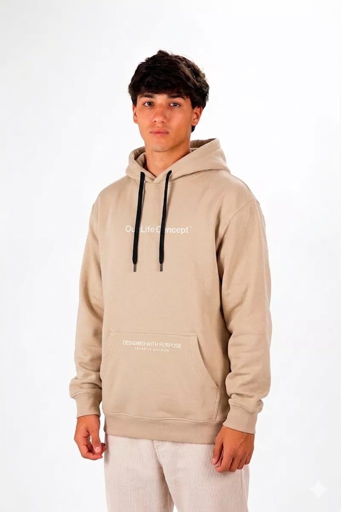 Buzo Ocn Canguro Original Crema
