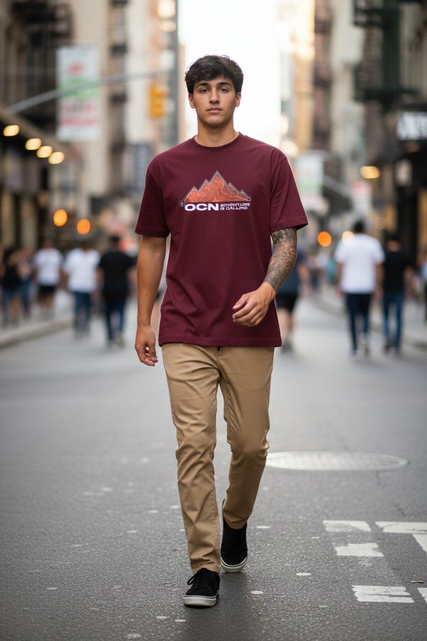 Remera Ocn Original Bordo