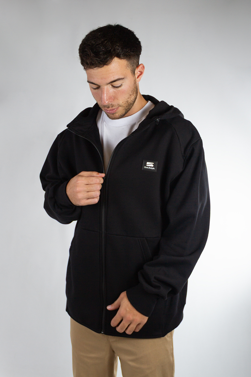 Campera Ocn Hombre Zipper Negro