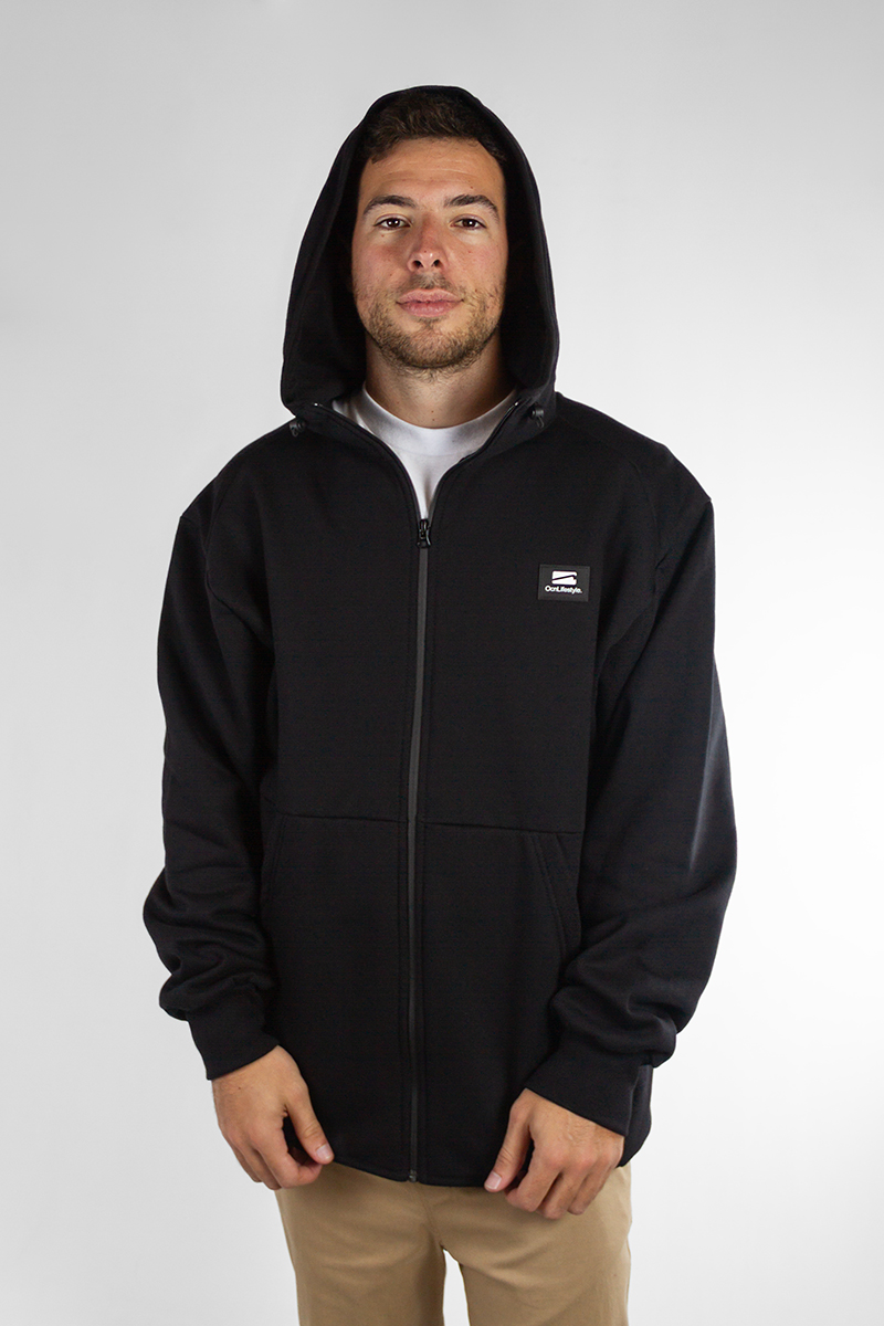 Campera Ocn Hombre Zipper Negro