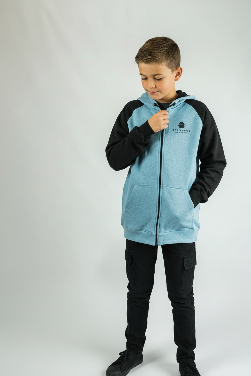 Campera Ocn Sleeve Celeste/Negro (Producto Outlet)