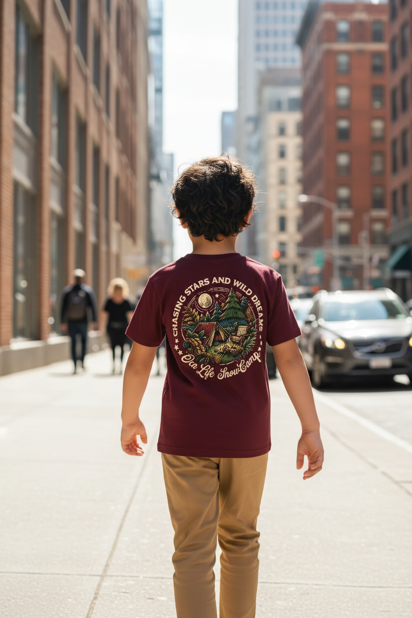 Remera Ocn Kids Premium Bordo