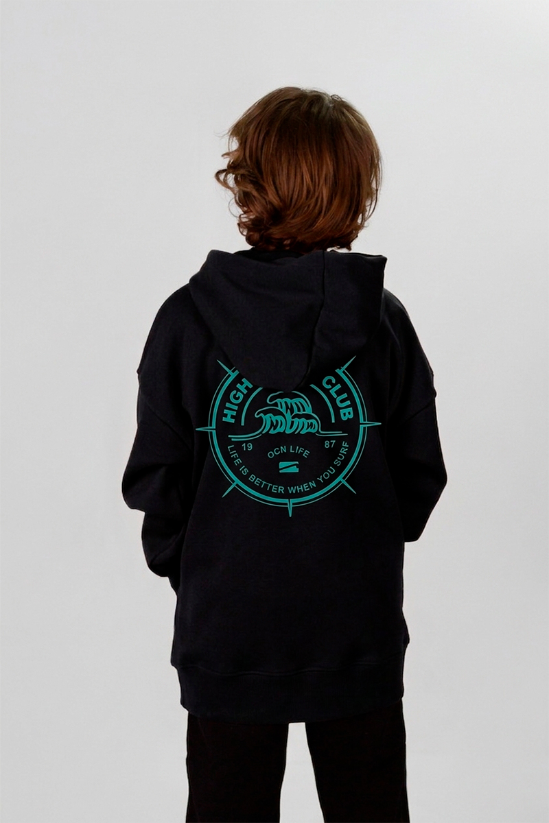 Buzo Ocn Canguro Negro