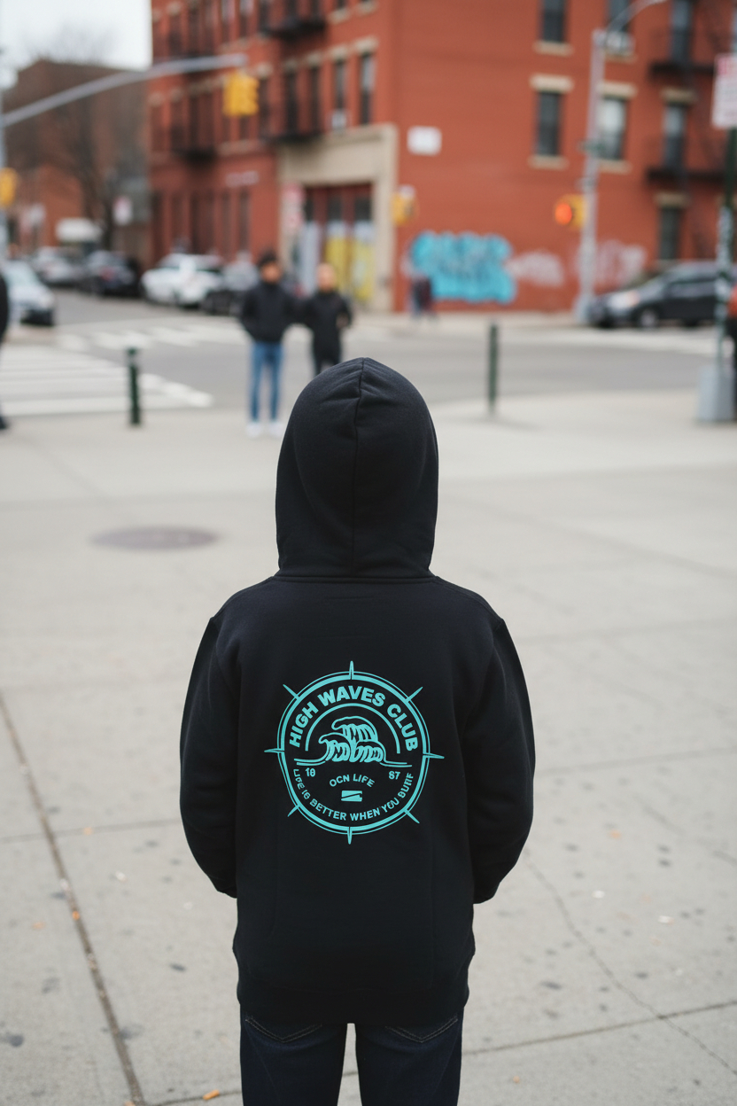 Buzo Ocn Canguro Negro