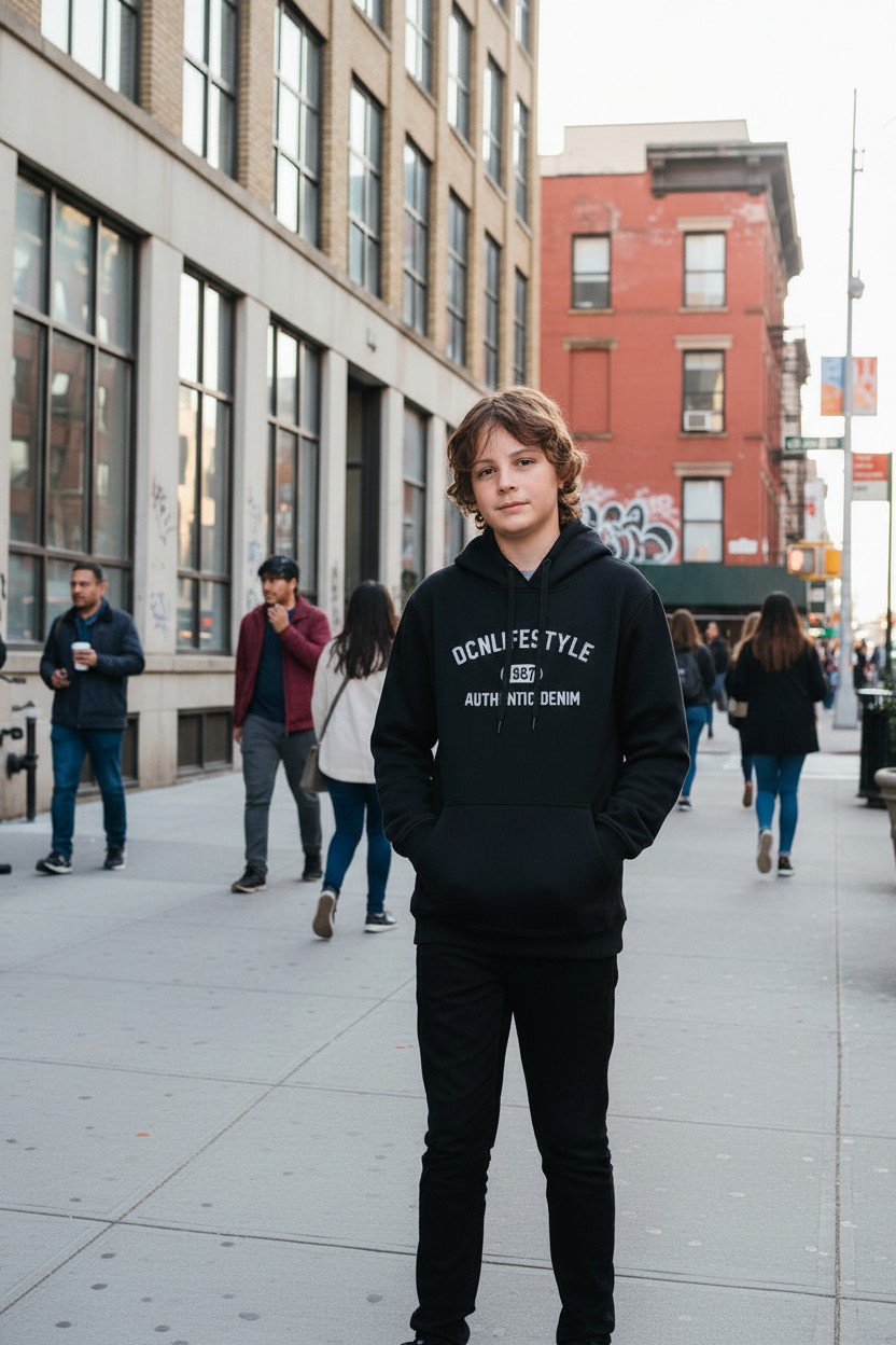 Buzo Ocn Canguro Negro