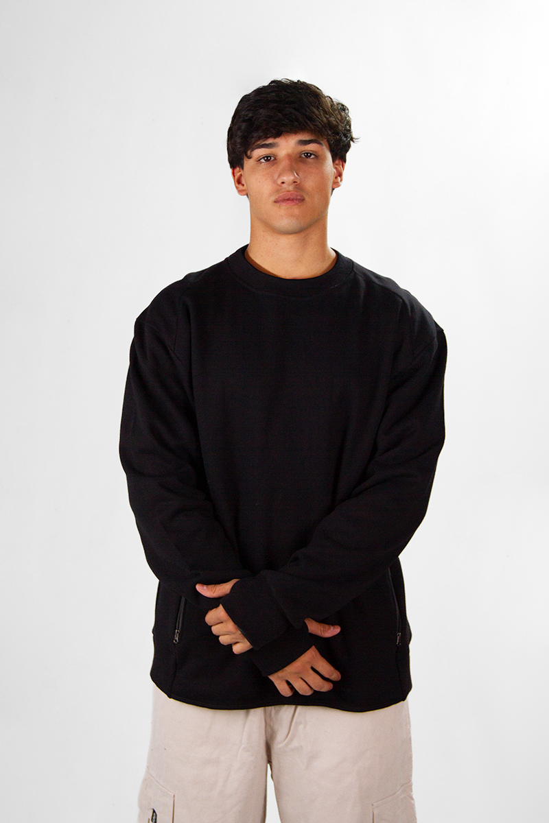 Buzo Ocn Zipper Negro