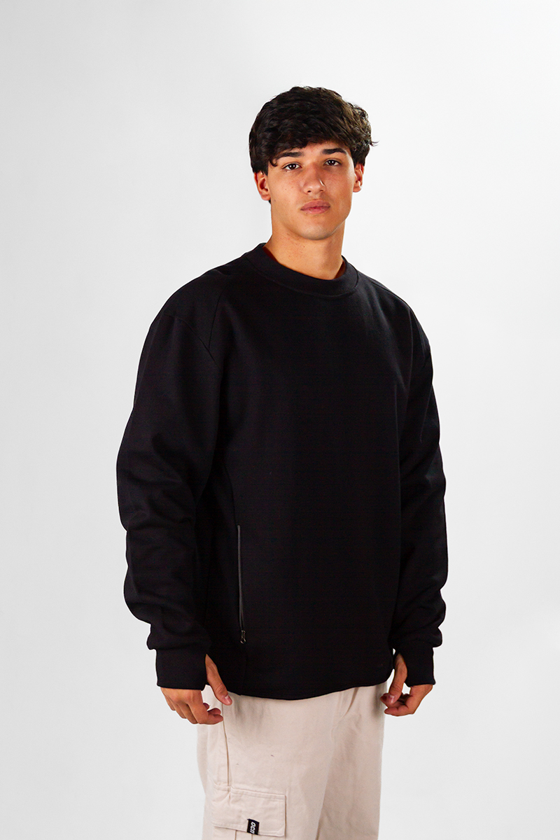 Buzo Ocn Zipper Negro