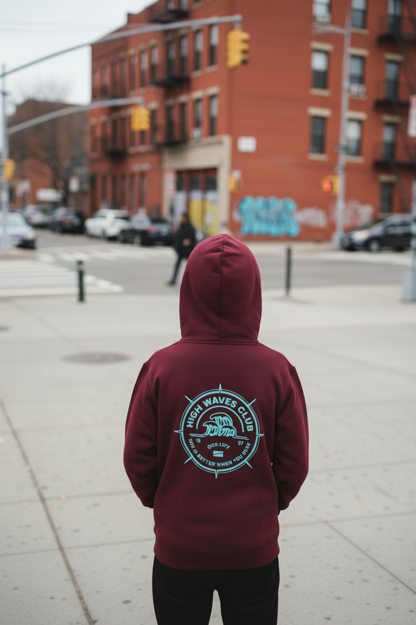 Buzo Ocn Canguro Negro Bordo