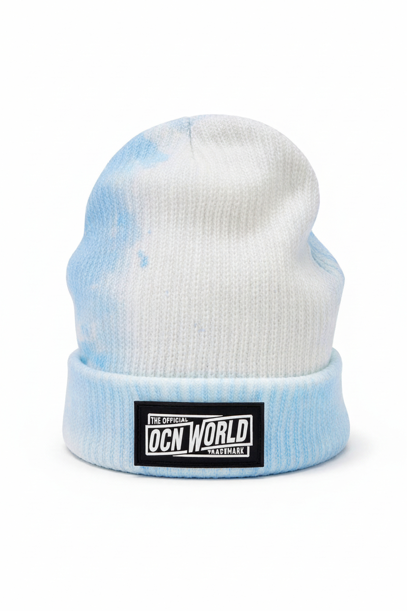 Gorro De Lana Ocn Stain Turquesa/Blanco