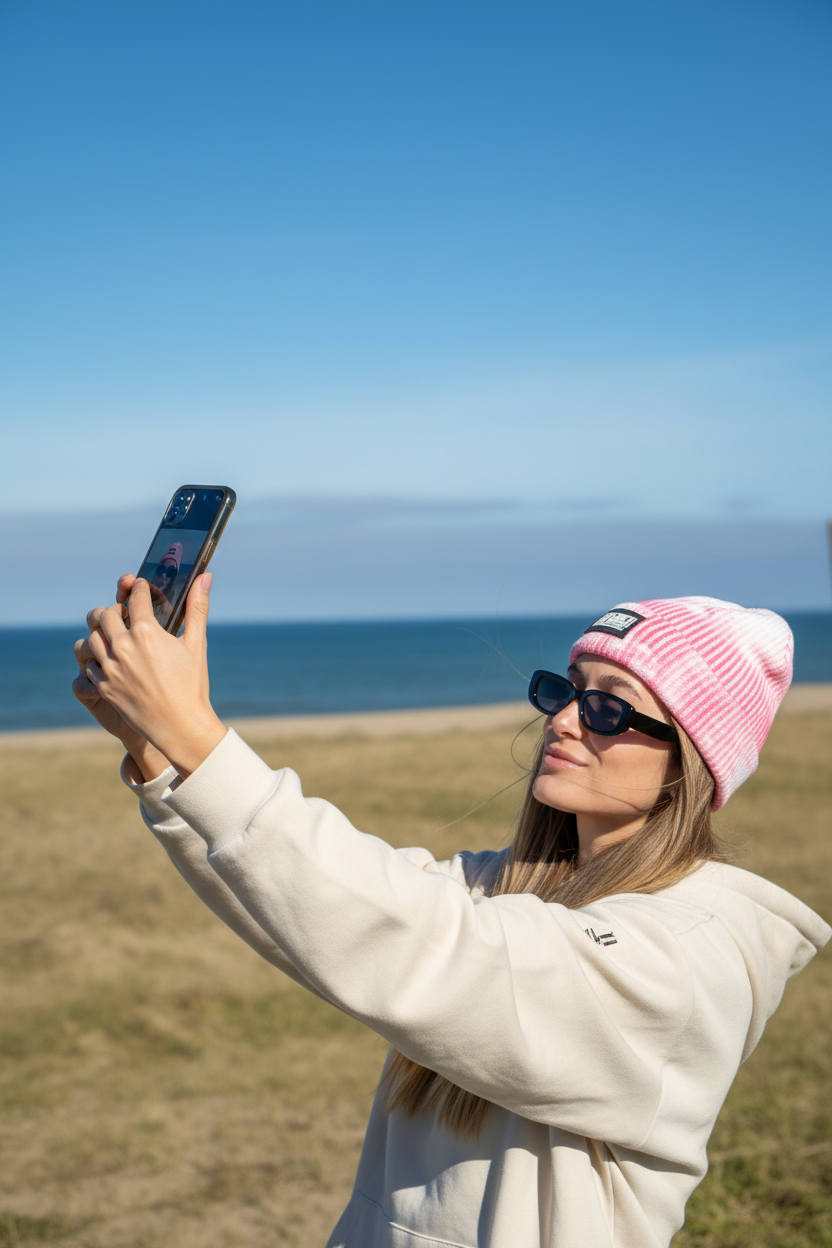 Gorro De Lana Ocn  Stain Fucsia/Blanco
