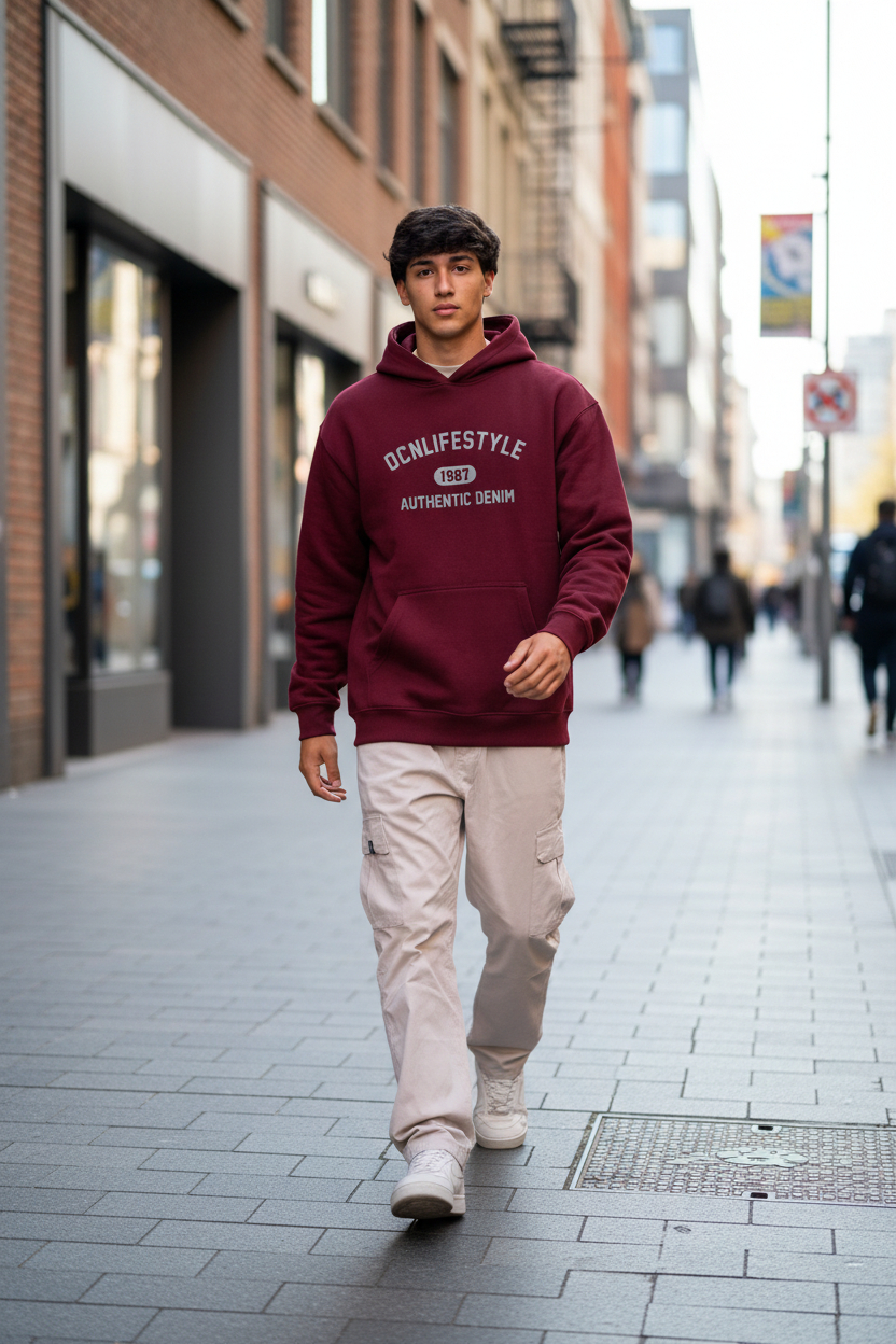 Buzo Ocn Canguro Original Bordo