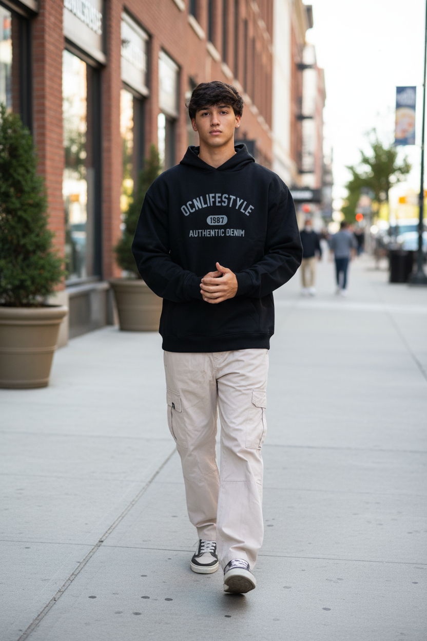 Buzo Ocn Canguro Original Negro